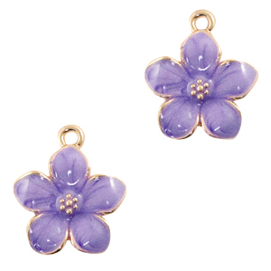 Ciondoli di metallo BQ a forma di fiore oro-viola