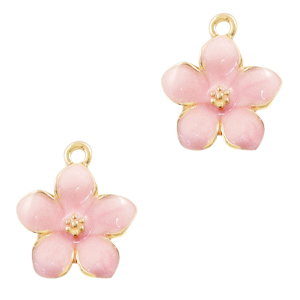 Ciondoli di metallo BQ a forma di fiore oro-rosa