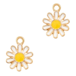 Ciondoli di metallo BQ a forma di fiore oro-bianco