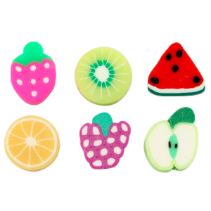 Perline di polimero a forma di frutta misto multicolore