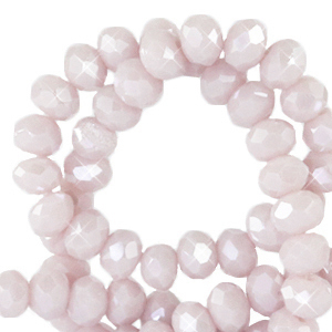Perline sfaccettate 4x3 mm rondella viola cenere delicato-effetto perlato