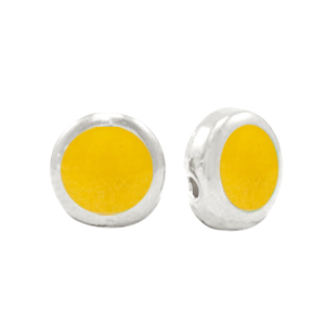 Perline di metallo DQ giallo tropicale perlato-argento antico (privo di nichel)