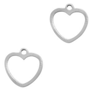 Ciondoli in acciaio inossidabile cuore argento