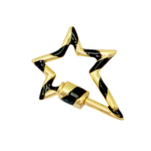 Chiusura con zirconia fulmine oro-nero