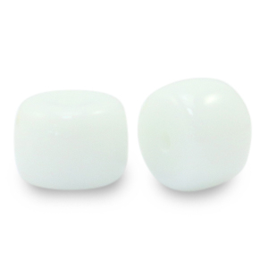Perline di vetro rondelle 8mm bianco