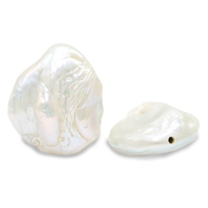 BQ Perle di acqua dolce irregolare tonda bianco naturale