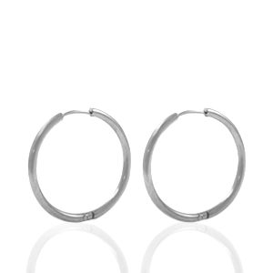 Orecchini in acciaio inossidabile 18mm a cerchio argento