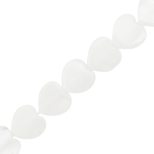 Perline in pietra naturale cuore bianco