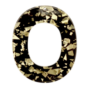 Pendenti in resina ovale nero champagne