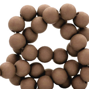Perline in acrilico 6 mm marrone caff&egrave;