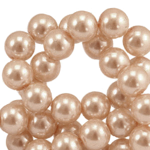 Perline di vetro con effetto perlato 6mm crema di pesca