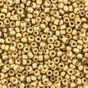 Rocailles Miyuki 11/0 Matte 24kt gold light plated 11-193F