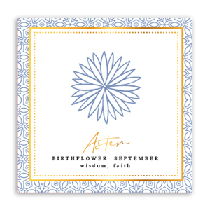 Espositori bigiotteria in cartoncino Fiore di nascita Settembre-Aster blu delicato