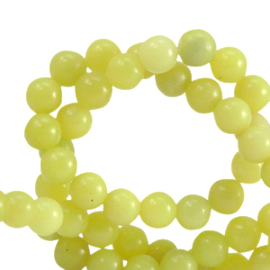 Perline in pietra naturale Serpentino 6mm giallo verdastro
