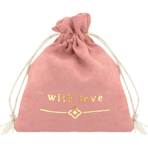 Sacchetto per gioielli "with love" rosa vintage-oro
