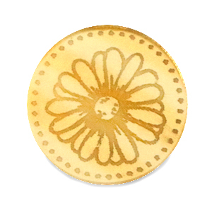 Cabochon Plexx 20mm Fiore di nascita Aprile-Margherita oro