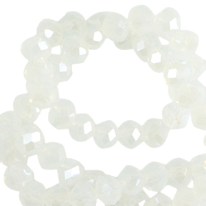 Perline sfaccettate 6x4 mm rondella cristallo latteo-effetto perlato
