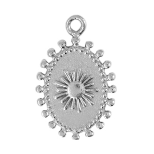 Ciondoli di metallo DQ ovale argento antico (privo di nichel)