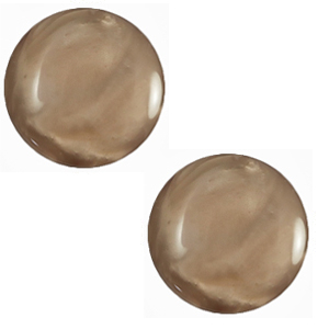 Cabochon Polaris Elements 12 mm classico Mosso lucido marrone cervo