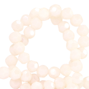 Perline sfaccettate tonde 4mm beige pristine-effetto perlato