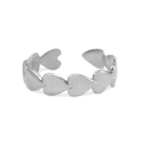 Anelli in acciaio inossidabile cuore argento