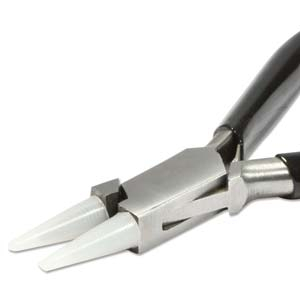 Beadsmith pinza punta tonda nero-argento