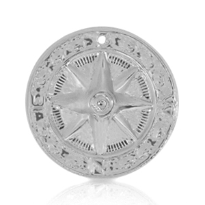 Ciondoli di metallo DQ stella 25mm argento antico (privo di nichel)