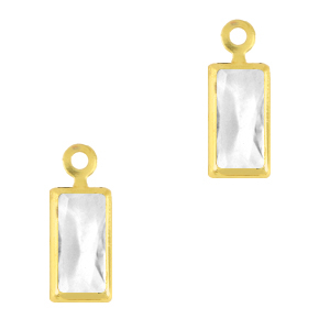 Pendenti di vetro Crystal Glass rettangolo cristallo-oro
