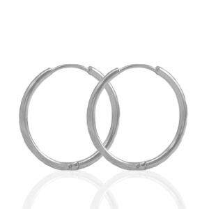 Orecchini in acciaio inossidabile a cercio 19mm argento