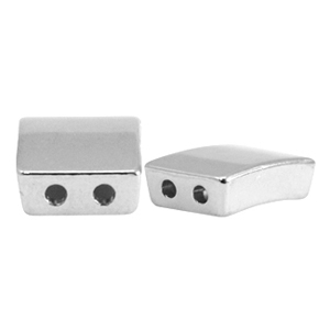 Perline di metallo DQ duo beads ettangolo argento antico (privo di nichel)