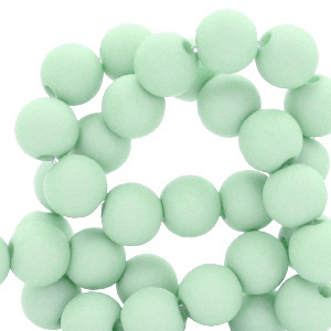 Perline in acrilico 6 mm opaca verde turchese delicato