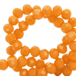 Perline sfaccettate 6x4mm rondella arancio mandarino-effetto perlato