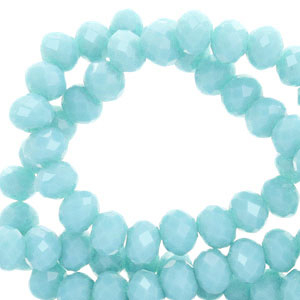 Perline sfaccettate 4x3mm rondella blu serenit&agrave;-effetto perlato