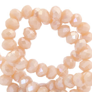 Perline sfaccettate 4x3mm rondella rosa conchiglia delicato-effetto perlato
