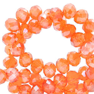 Perline sfaccettate 3x2mm rondella arancione caldo comfort-effetto perlato