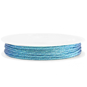 Coda di topo intrecciato 1mm azzurro metallico