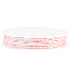 Coda di topo intrecciato 1mm rosa delicato metallico