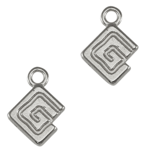 Ciondoli di metallo DQ meandro argento antico (privo di nichel)