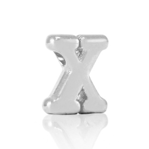 Perline alfabeto di metallo DQ X argento antico (privo di nichel)