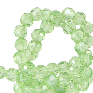 Perline sfaccettate tonde 4mm verde agrumi-effetto perlato
