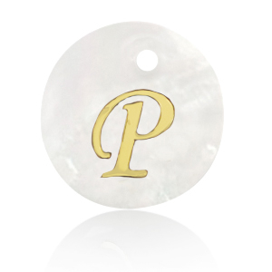 Pendenti di conchiglia prodotti speciali lettera P oro-bianco (colore naturale)