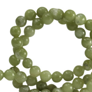 Perline in pietra naturale Serpentino 4mm verde olivastro 