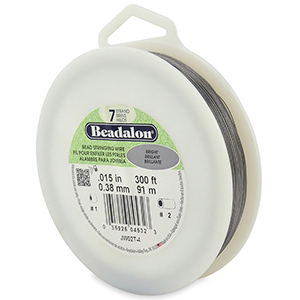Beadalon filo infilaperle 7 fili diametro 0.38mm acciaio inossidabile brillante