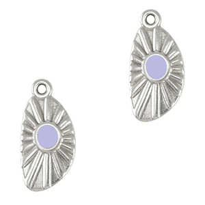 Ciondoli di metallo DQ irregolare argento antico-viola lavanda (privo di nichel)