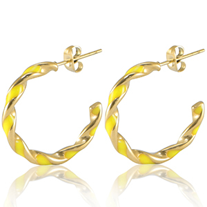 Orecchini in acciaio inossidabile giallo neon-oro