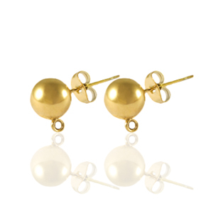 Orecchini in acciaio inossidabile con anellino 5mm oro