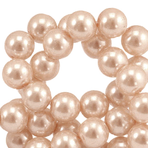Perline di vetro con effetto perlato 4mm crema di pesca
