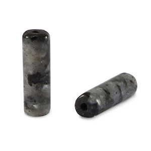 Perline in pietra naturale Labradorite tubo antracite scuro