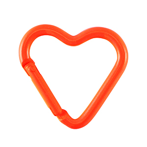Componenti colorati anello bris&eacute; portachiavi cuore arancio neon