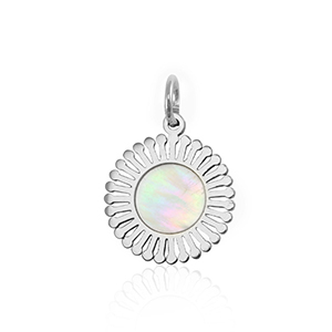 Ciondoli in acciaio inossidabile conchiglia 12mm argento-bianco (colore naturale)